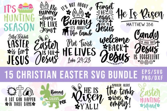 Christian Easter SVG Bundle, Bible Graphics