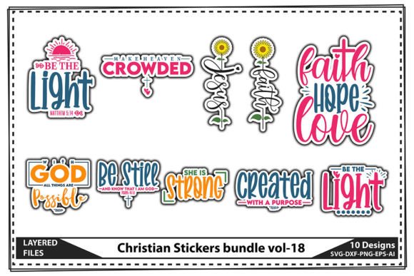 Christian Stickers Bundle Vol-18: Graphics & Crafts