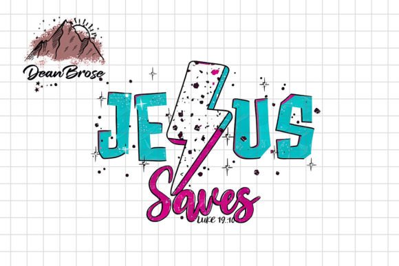 Jesus Saves Christian PNG Graphics for Crafts & Editorial Design