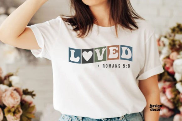 Loved Christian Retro Wavy SVG: Graphics & Crafts