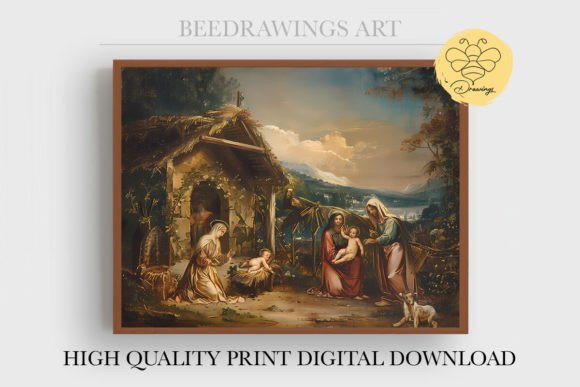 Oil Painting Jesus Wall Art 12: Graphics & Illustrations for Creative Projects