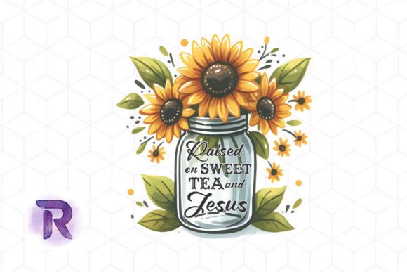 Raised on Sweet Tea and Jesus PNG