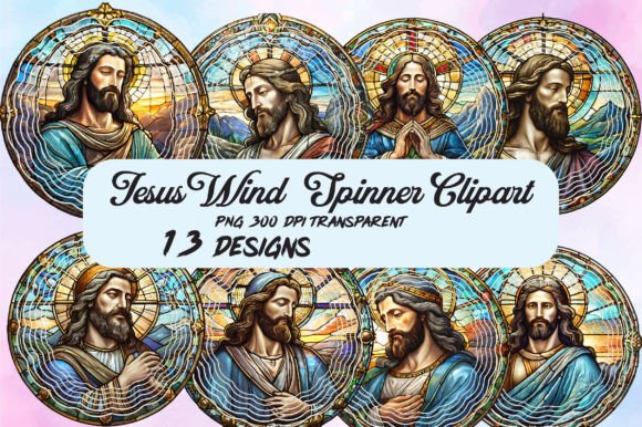 Stained Glass Jesus Sublimation Art Graphics